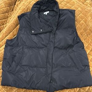 Women’s Black Puffer Vest with Collar